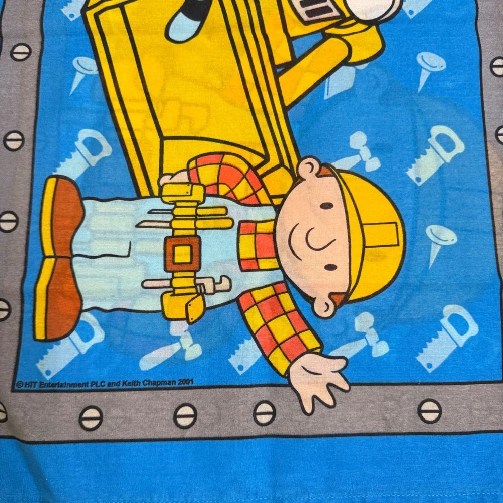 Dan River Bob the Builder Pillowcase Kids Standard Blue Excellent Vintage 2001
